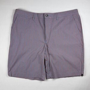 Perry Ellis Plaid Shorts Blue Orange Cotton Casual Shorts Size 38
